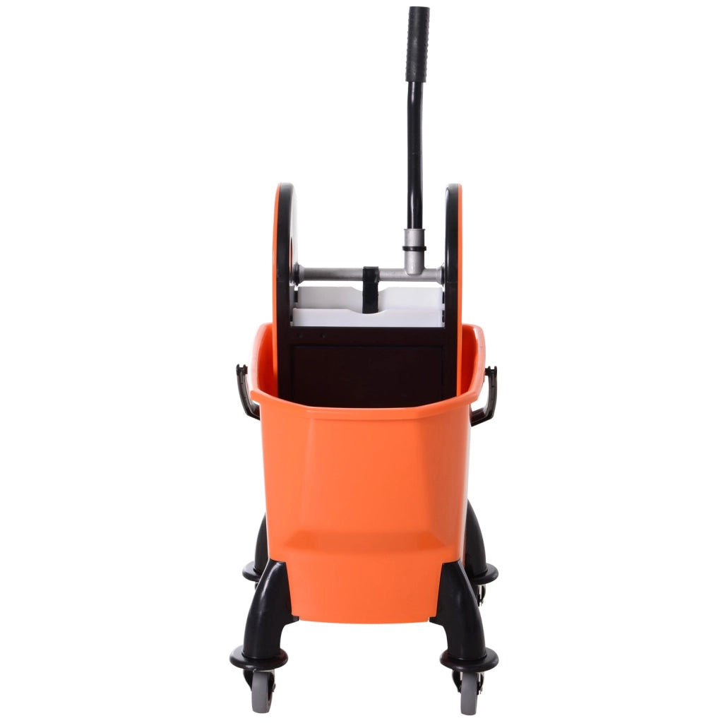EasyComfort Carrello delle Pulizie Professionale Capacità 26L Strizzatore Rimovibile con Ruote 44 × 36 × 90cm Arancione