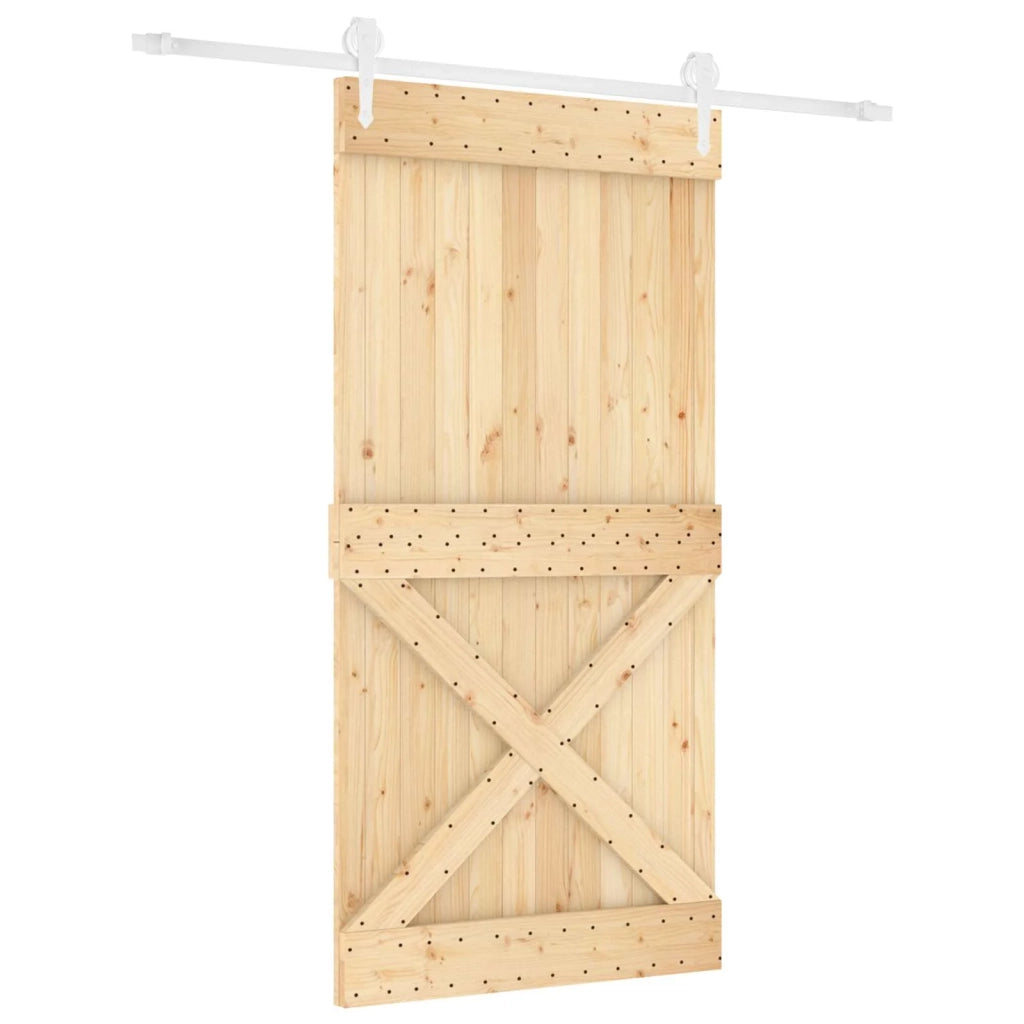 Porta scorrevole Naturale e Bianco 100 x 210 cm 3445193