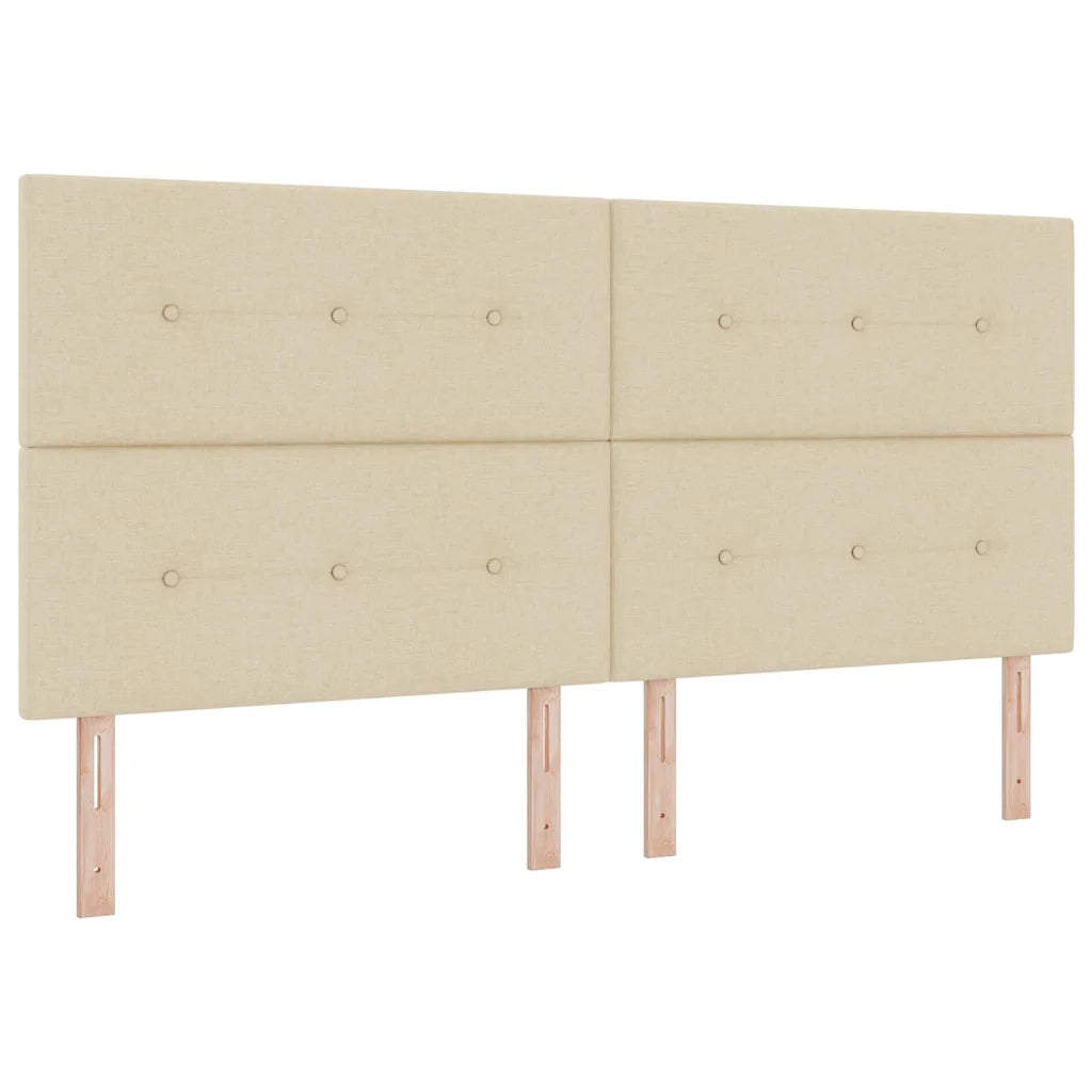 Struttura del letto con testiera Crema 200 x 200 cm Tessuto