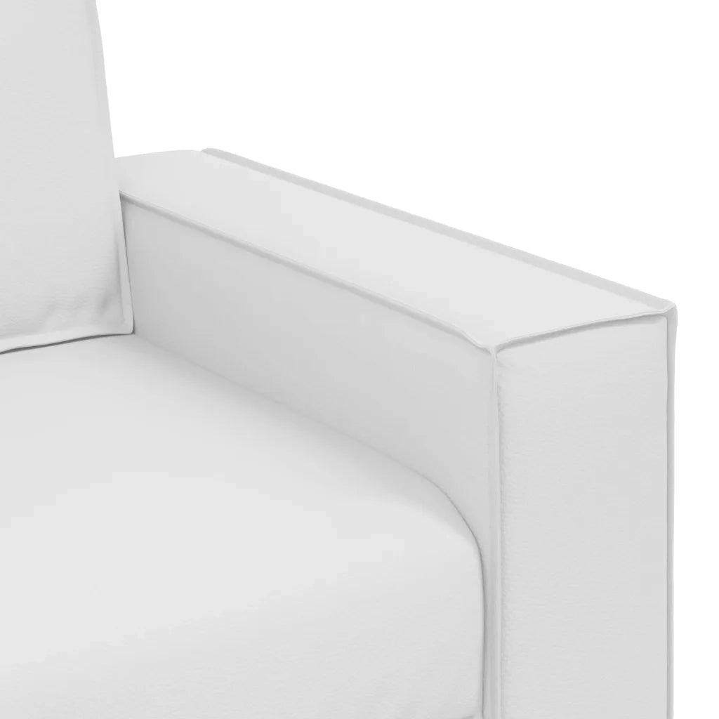 Divano Sedia-Poltrona Sofa Bianco 100 cm Pelle Sintetica