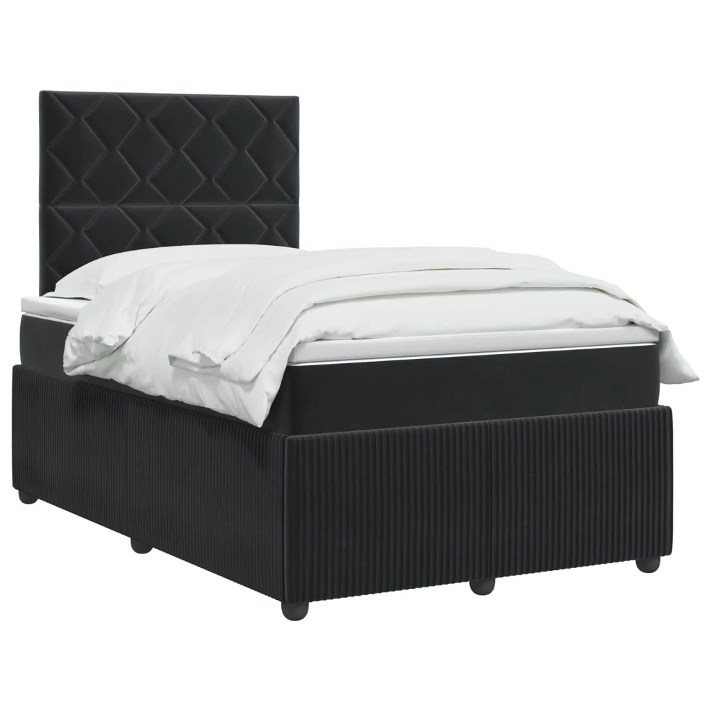 Letto box spring con materasso Nero 120 x 190 cm Velluto 3454573