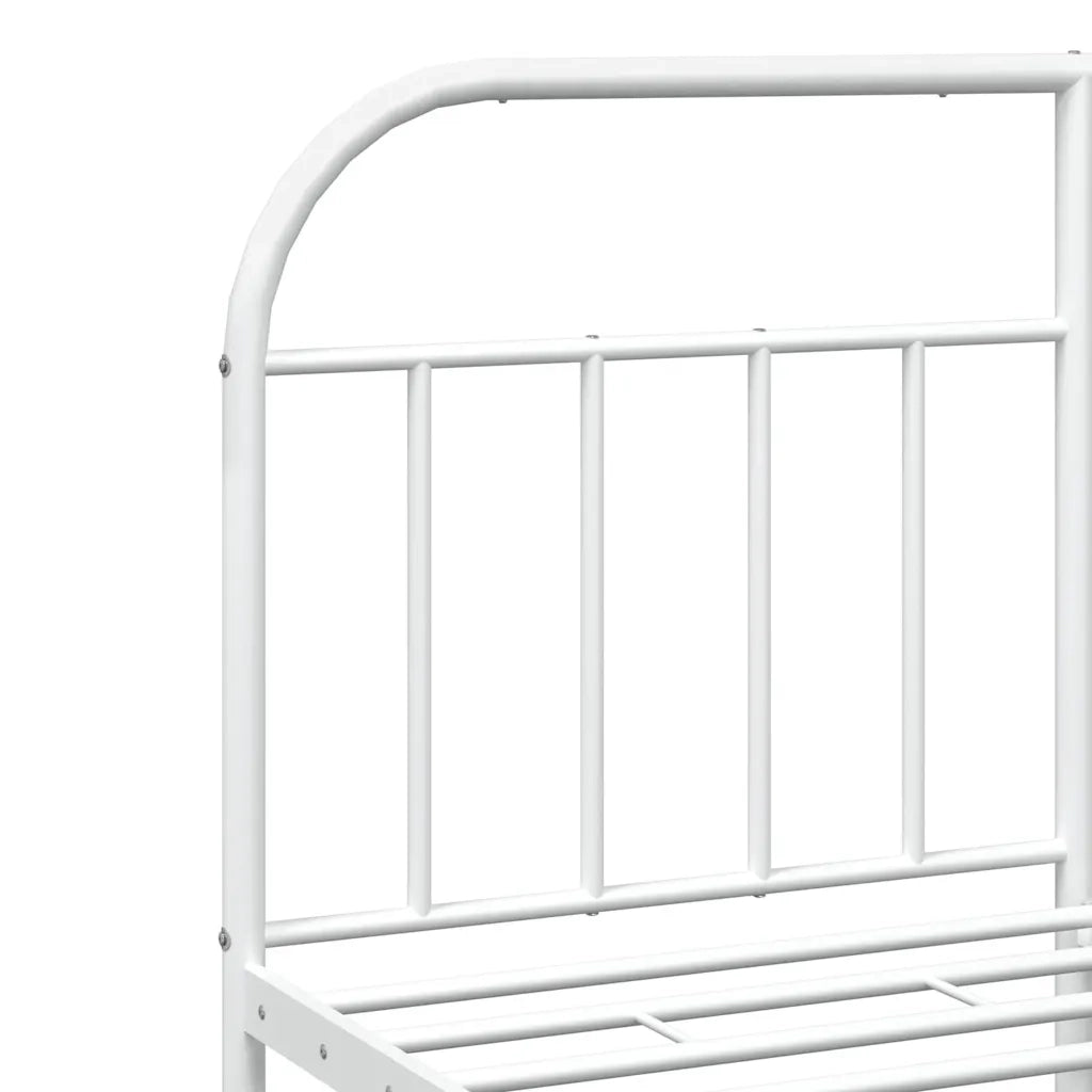Letto matrimoniale | Letto per adulti | Giroletto con Testiera Metallo Bianco 183x213 cm