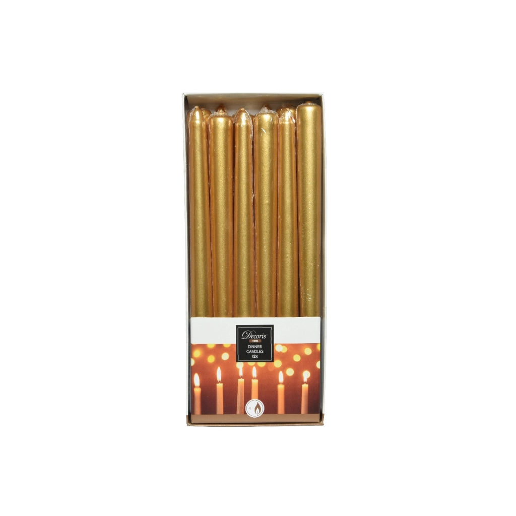 Box 12 Candele oro H25cm