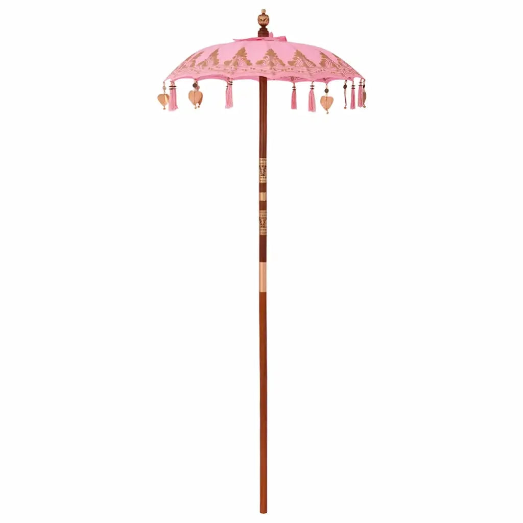 Ombrello balinese con base Rosa 95 x 95 x 260 cm