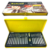 Trade Shop - Set Di Chiavi Inserti 41 Pezzi Torx Esagonali E Mille Righe + 2 Adattatori -