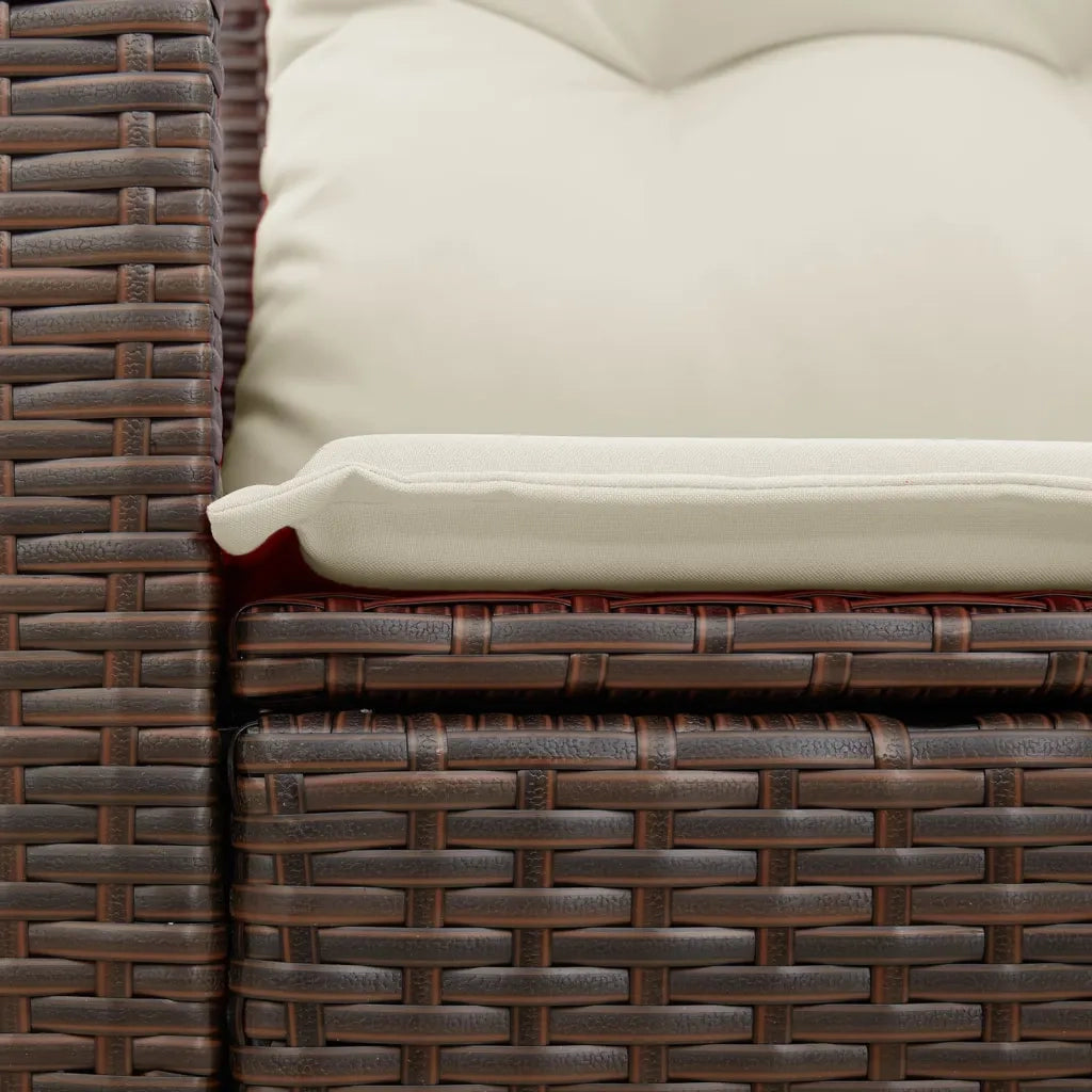 Divano da Giardino a 2 Posti con Cuscini in Polyrattan Marrone 366210