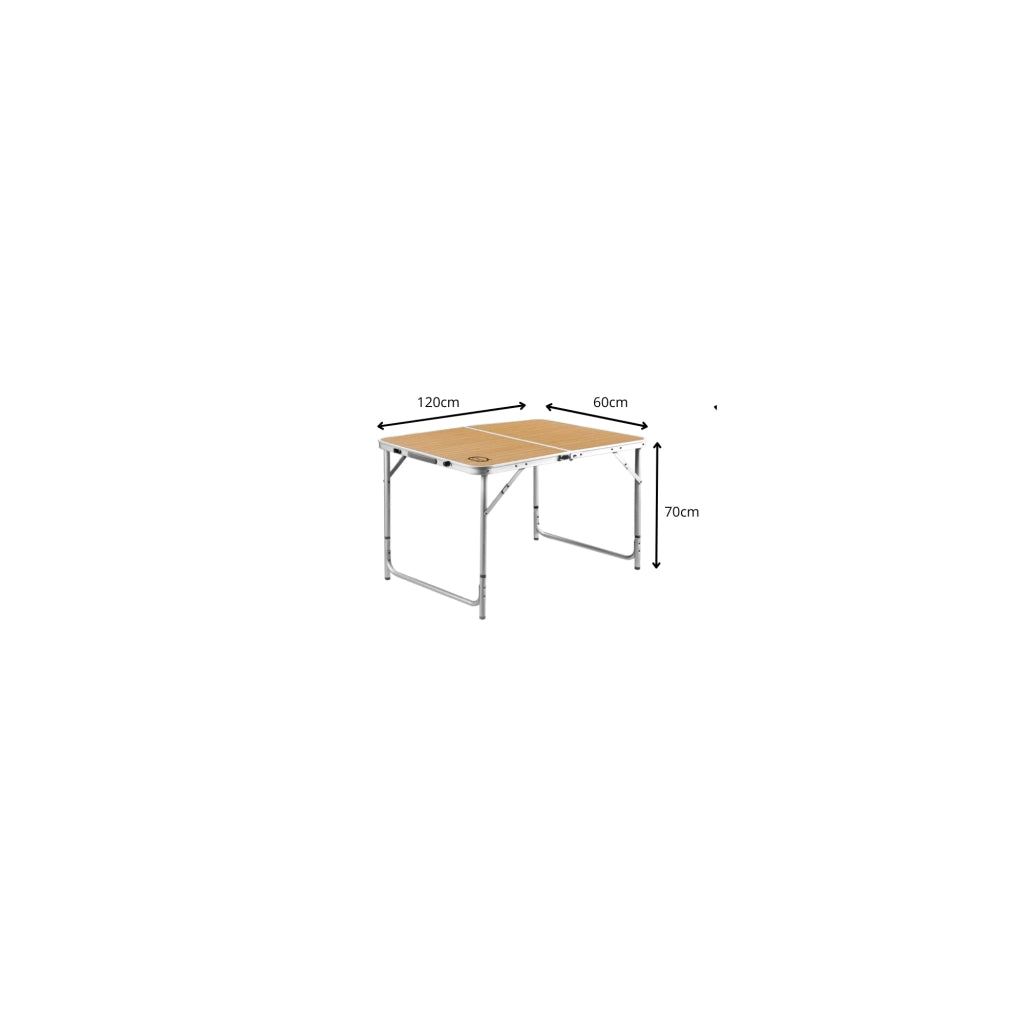 Tavolo da campeggio pieghevole a 6 posti - O'Camp - Forma di valigia - Dimensioni: 120 x 60 x 70 cm