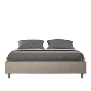 BS COM Letto matrimoniale francese senza rete imbottito 140x200 microfibra sabbia