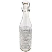 BOTTIGLIA IN VETRO CIRCLE 1LT CON TAPPO A CHIUSURA ERMETICA FANTASIA GRIGIO