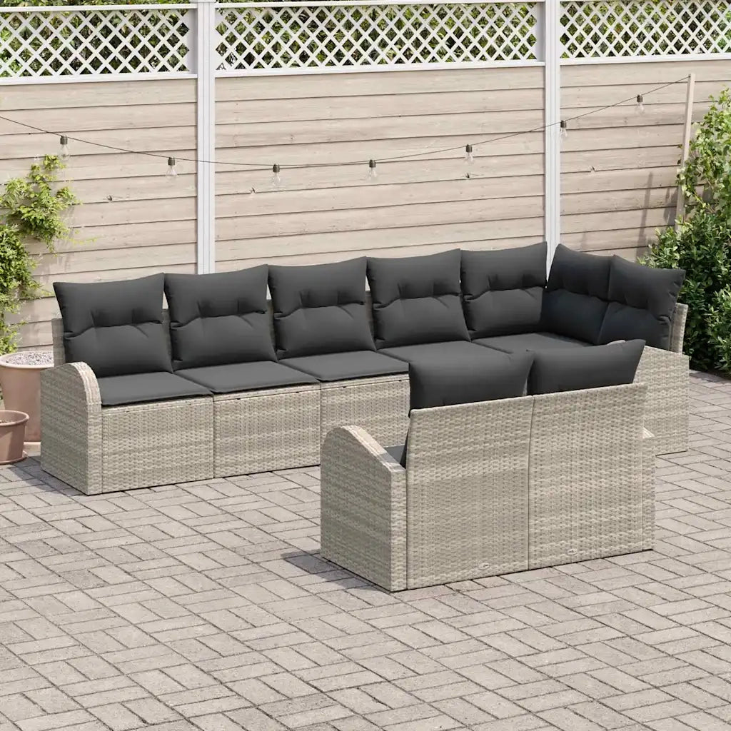 Set Divano da Giardino Grigio chiaro 55 x 55 x 37 cm polyrattan