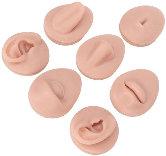 Modello di allenamento per piercing corporeo - Simulazione di organi umani - Silicone per orecchio/occhio/naso/bocca/labbro/naso - Materiale morbido/flessibile - Qualità alimentare - Simulazione di organi umani - Modello di piercing