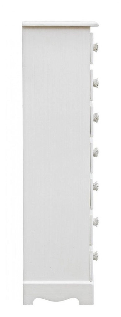 Cassettiera 7 Cassetti Legno Bianco Stile Classico da Interno - BLAINE
