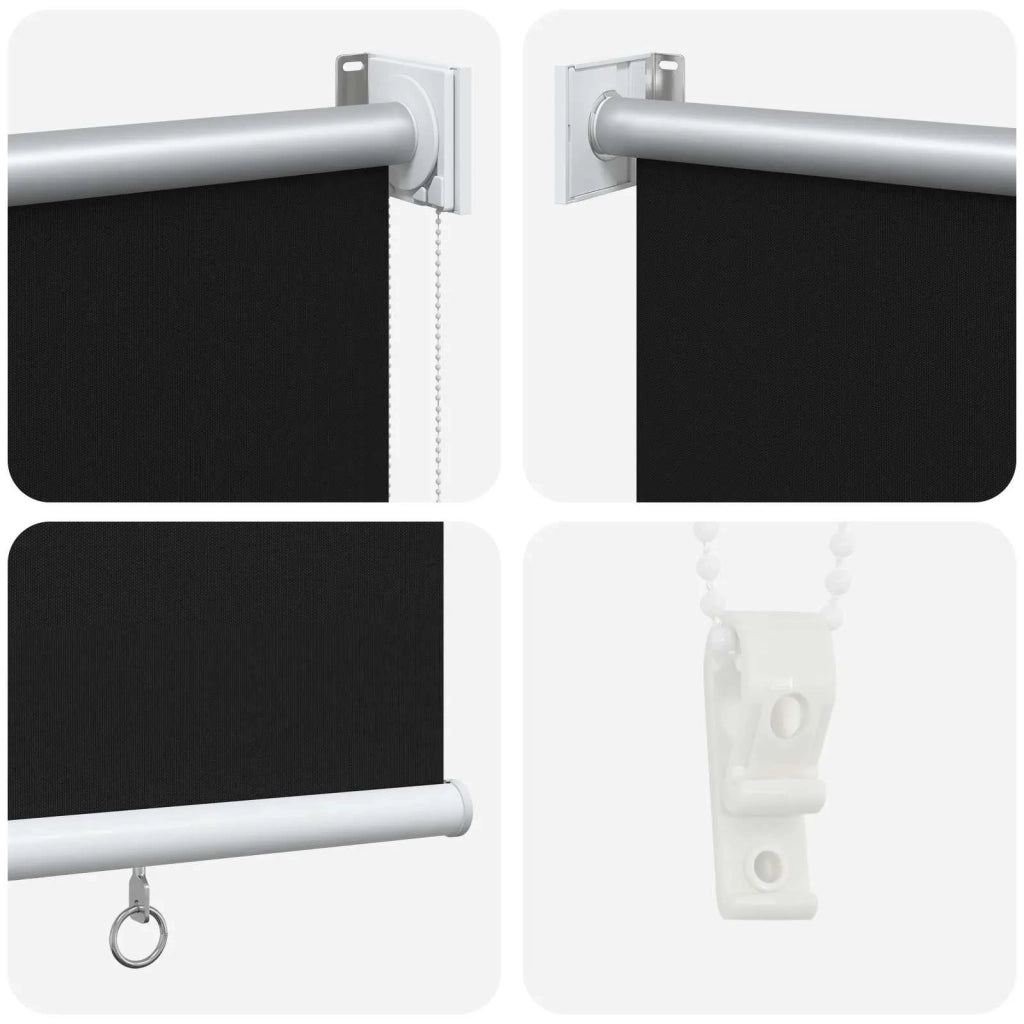 Voletta a rullo | Tenda a rullo con protezione UV Nero 180 x 140 cm Poliestere
