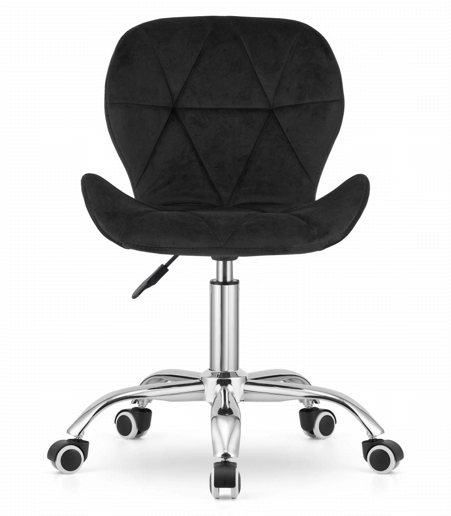 Sedia girevole Valora AVOLA in velluto nera ergonomica per ufficio