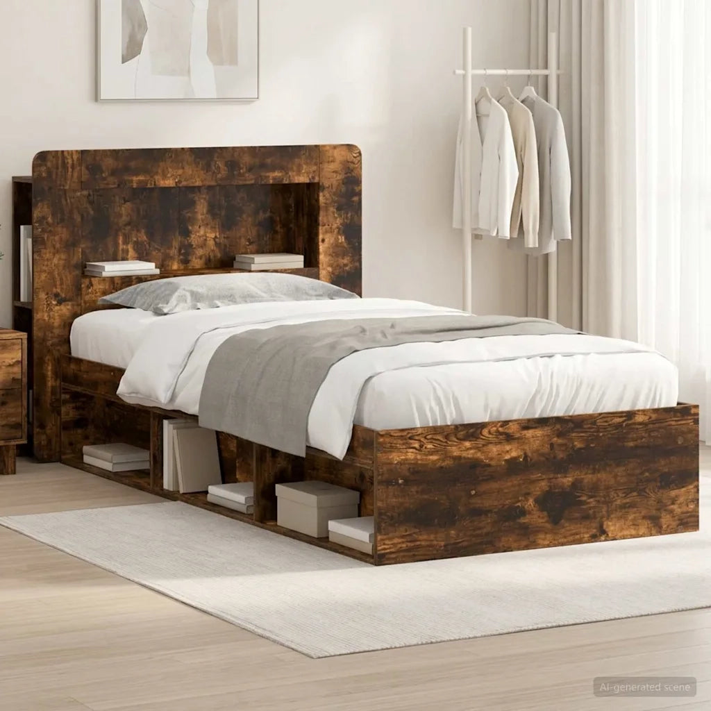 Telaio del letto con storage Rovere Fumo 90 x 200 cm 3433459