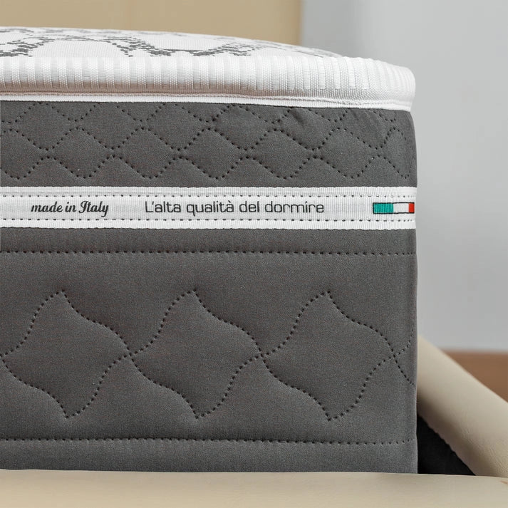Materasso Molle Insacchettate e Memory Singolo 90x195, alto 25 cm - Rivestimento Carbon. | Zefiro