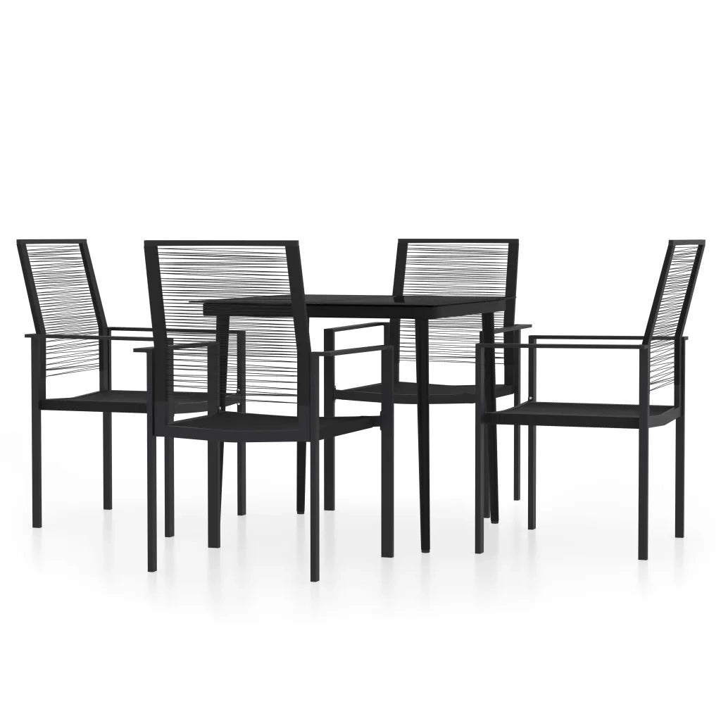 Set da Pranzo da Giardino 5 pz Nero 3099204