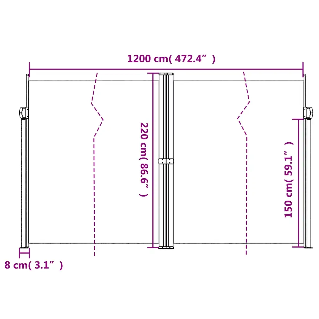 Tenda da Sole Laterale Retrattile Antracite 220x1200 cm 4004868