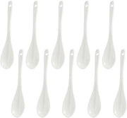 Set di cucchiai per uova in porcellana da 10 pezzi - Cucchiaini in ceramica di alta qualità - Ambientalmente sostenibili - Con fori di appoggio - 12 cm - Cucchiaio