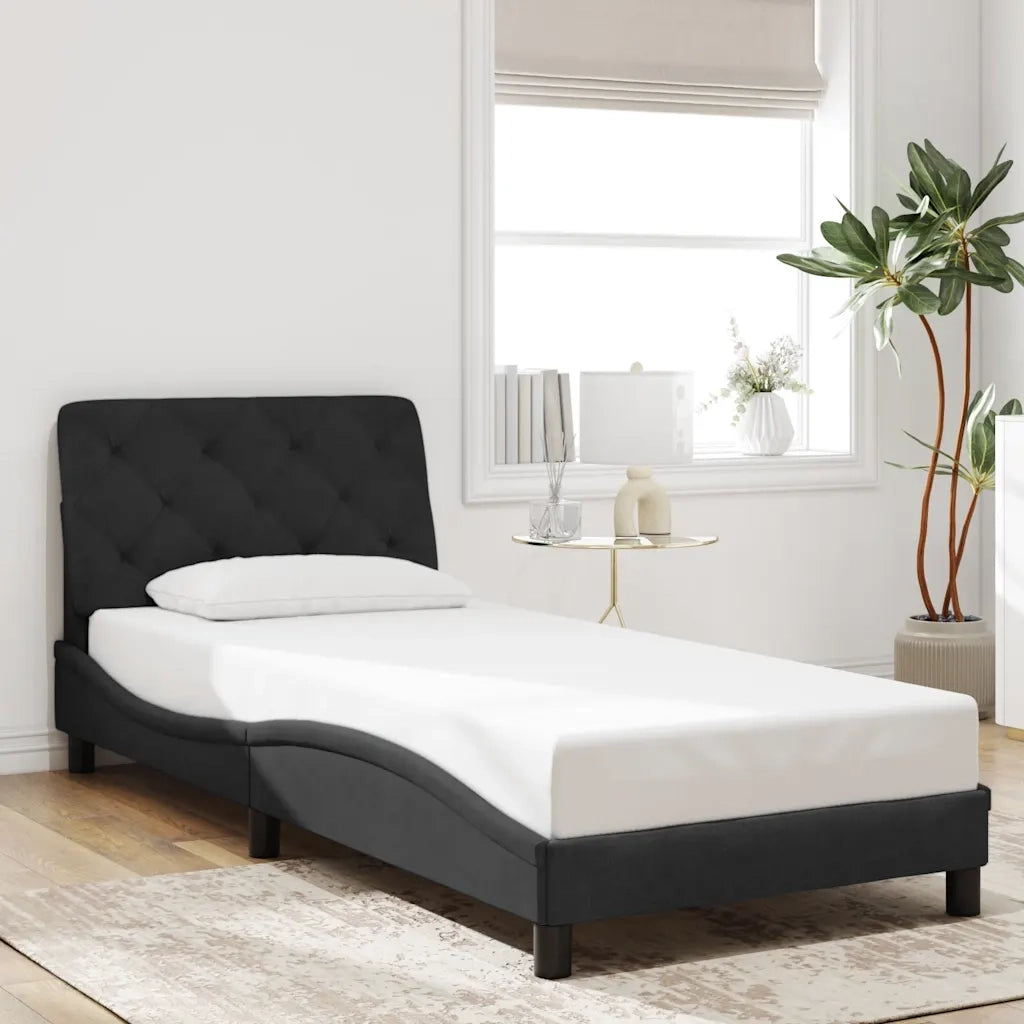 Giroletto senza Materasso Nero 80x200 cm in Velluto 3207889