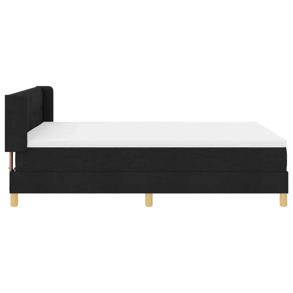 Letto a molle con materasso Nero 200 x 140 cm Tessuto 3341295