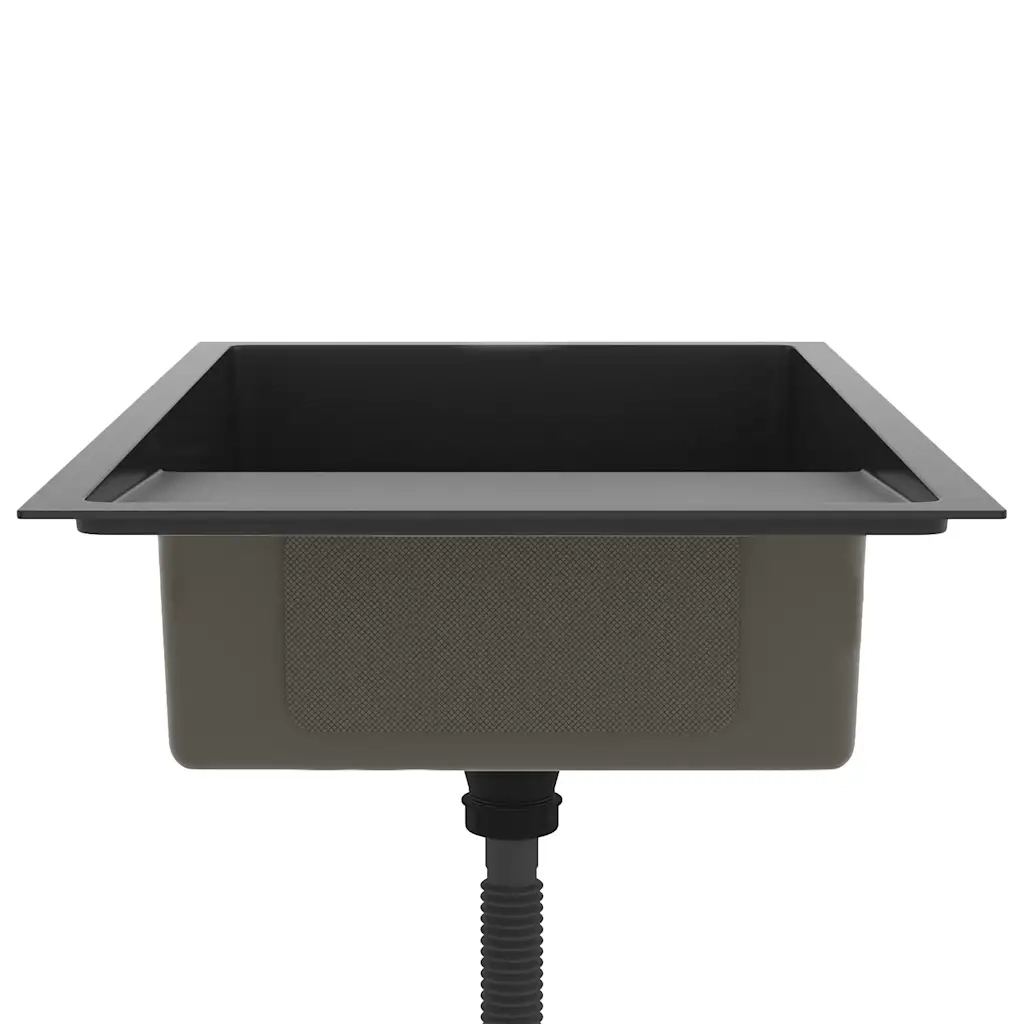 Lavello da Cucina Lavorato a Mano-Lavandino-Lavabo Nero Acciaio Inox 646241