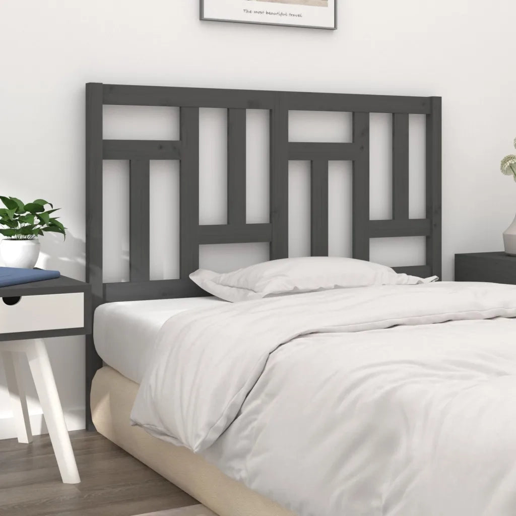 Testiera per Letto Grigia 185,5x4x100 cm Legno Massello di Pino