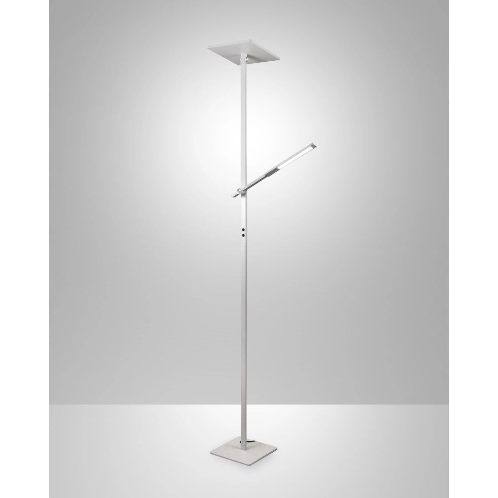 Ideal - Piantana a Led Bianca in metallo H.180 cm Fabas Luce - 2 luci da 40W e 8W a led integrato 3000K