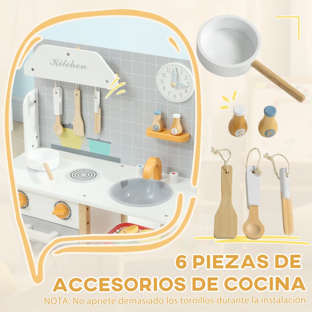 Casetta Gioco Cucina Bambini con Accessori ¨C Minimal ¨C Legno Grigio
