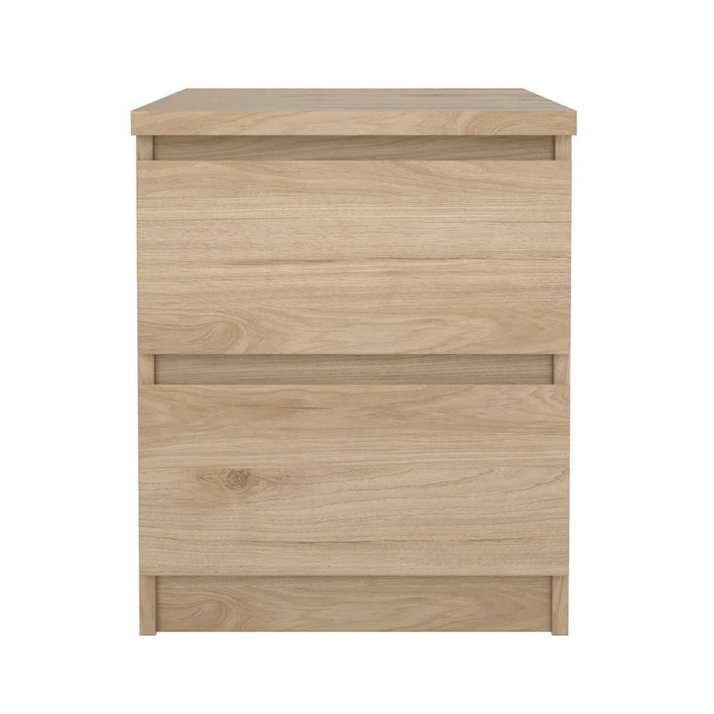 Comodino Daiki, Comò basso, Tavolino da notte, Mensola da letto, 50x40 h50 cm, Rovere