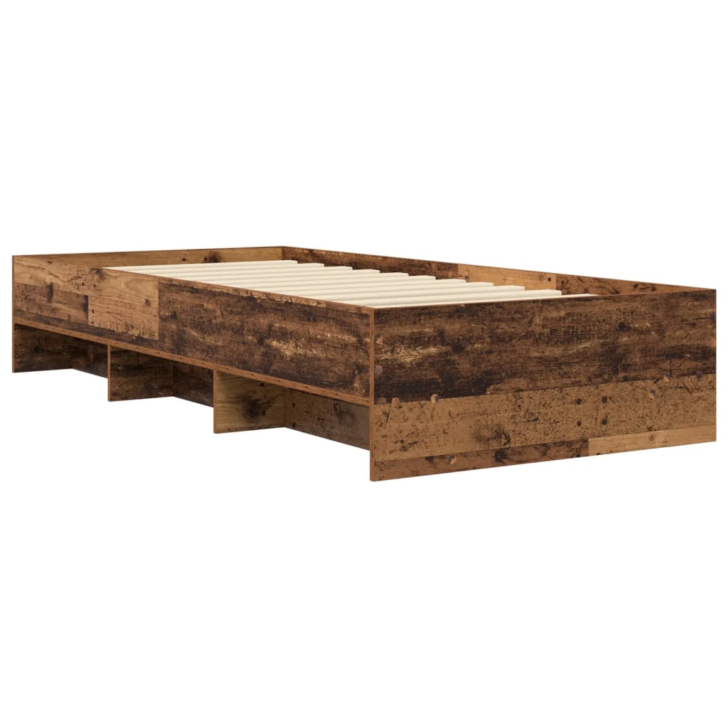 Struttura del letto con lo scaffale Legno antico 80 x 200 cm 3429672