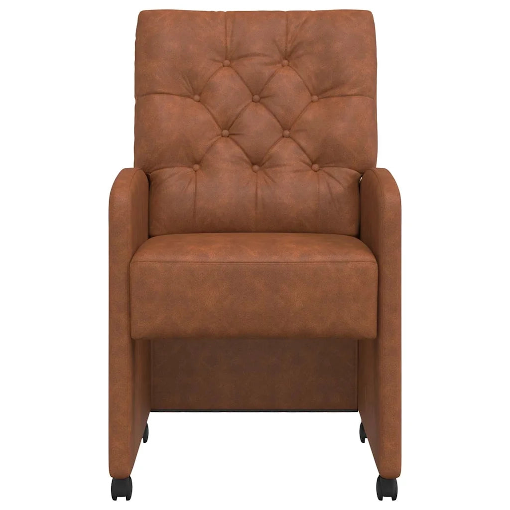 Sedie da Pranzo con Ruote 2 pcs Marrone 58 x 67 x 97 cm 42017858