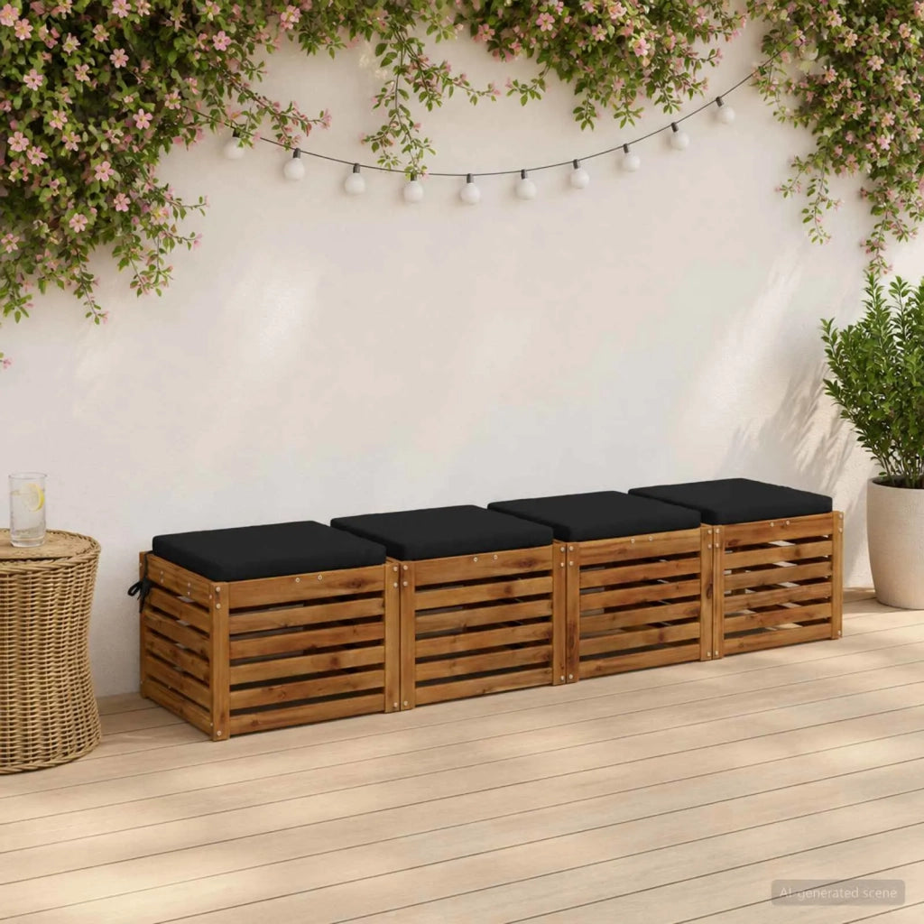 Cuscini per Sedia in 4 Pezzi SOEST 4 pz 100% Poliestere Nero 944360