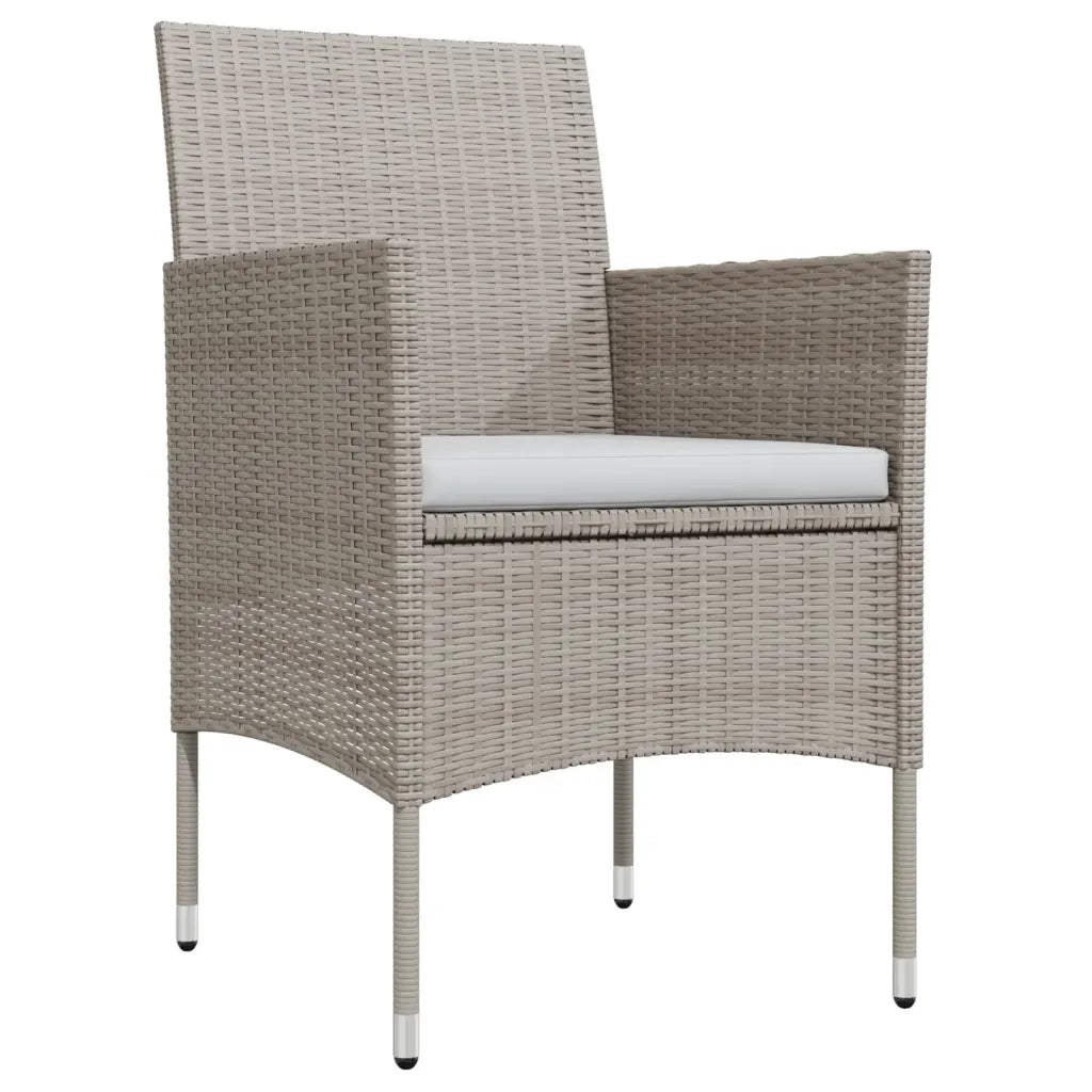 Set da Pranzo da Giardino 3 pz con Cuscini Beige e Nero 3099317
