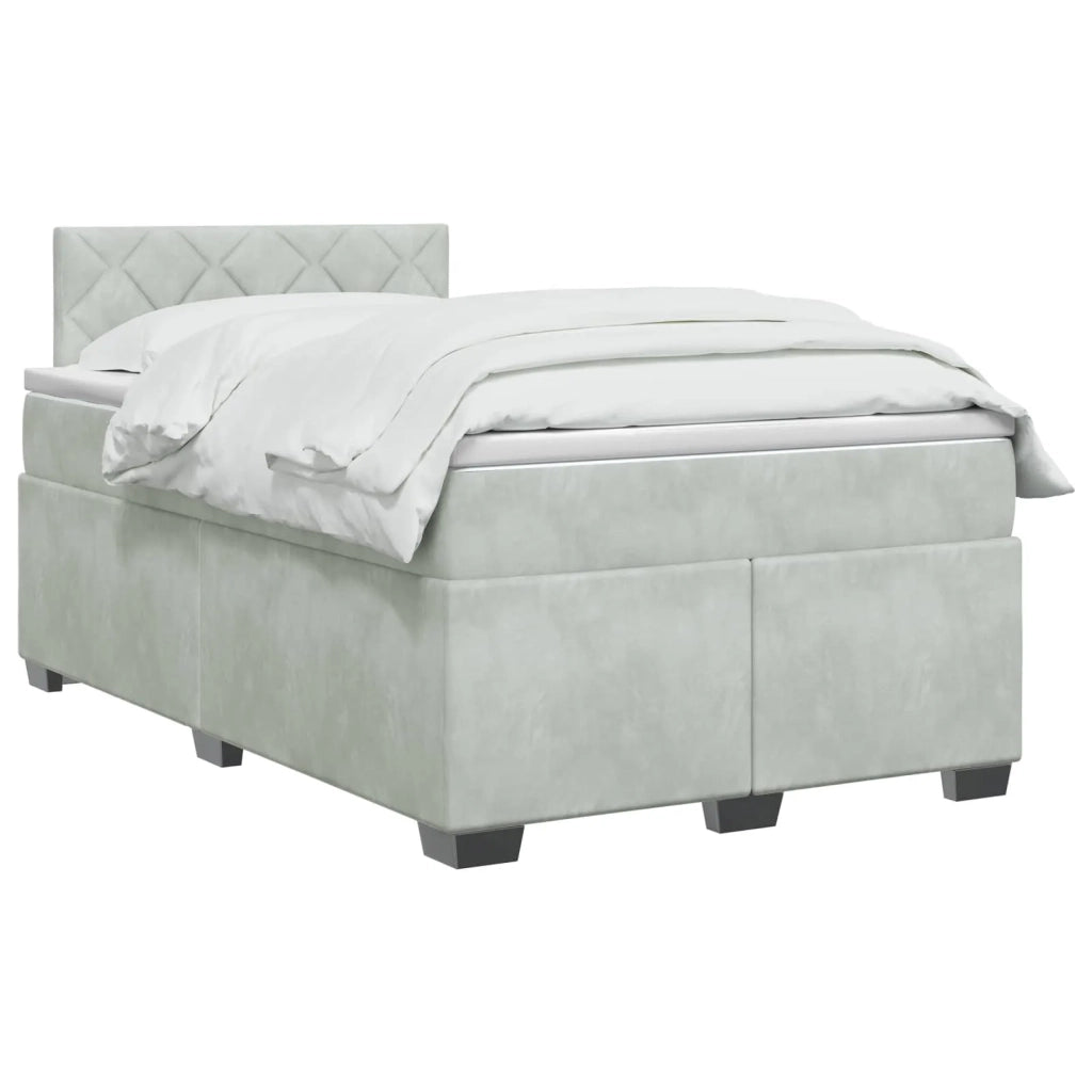 Letto box spring con materasso Grigio Chiaro 120 x 200 cm 3450698