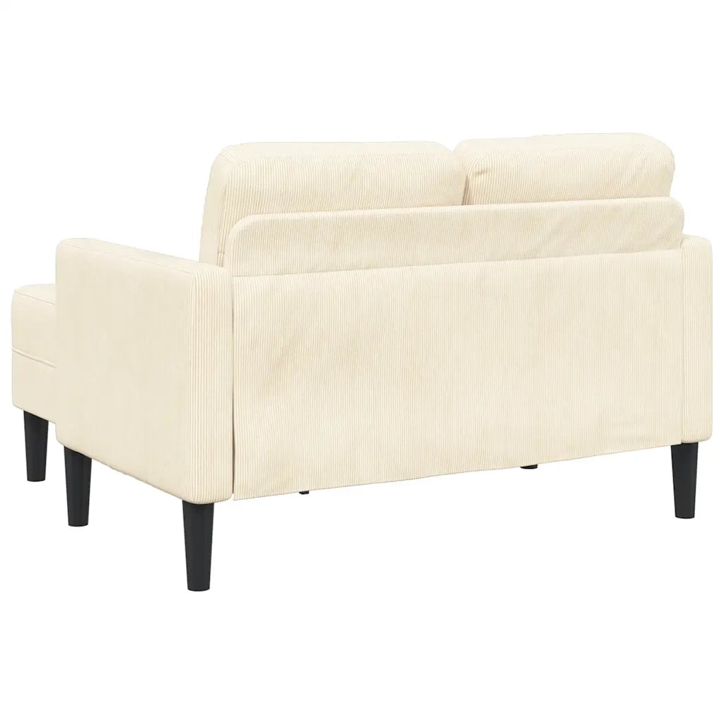 Divano | Divano da soggiorno | Sofa 2 Posti con Chaise longue a L Crema 125 cm Lino