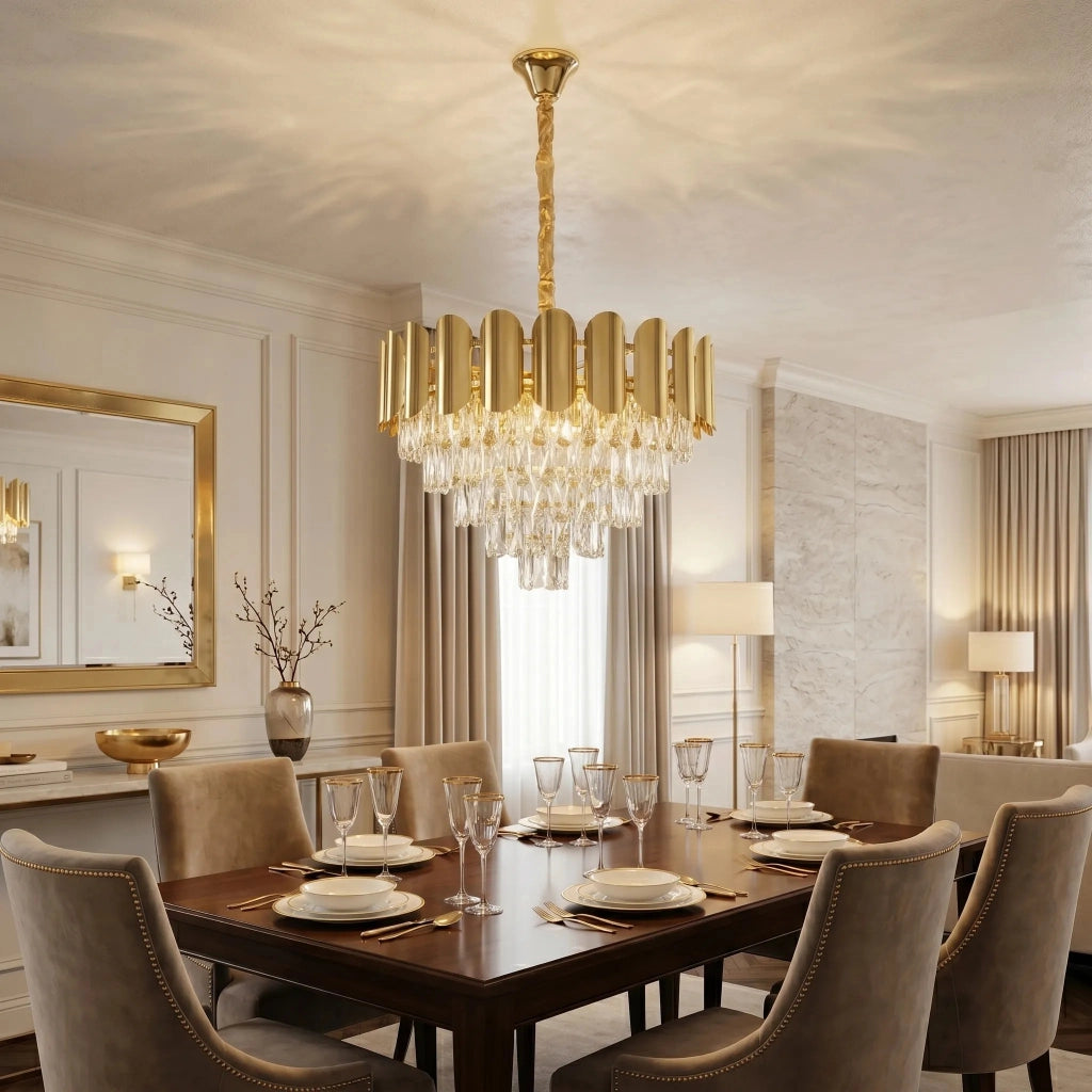 Lampada A Sospensione In Cristallo Swe100-cp 60cm Gold