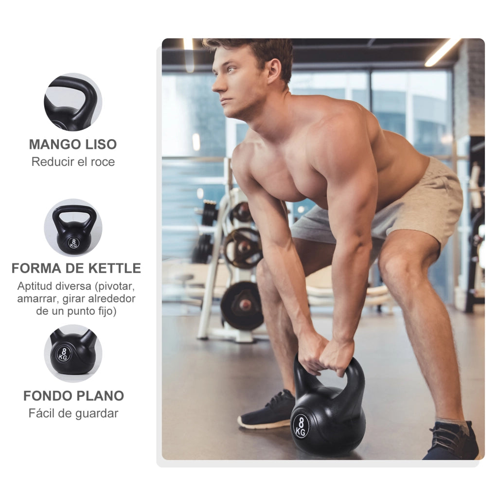 Kettlebell 8 kg ¨C Minimal ¨C Nero 22x17x24 cm