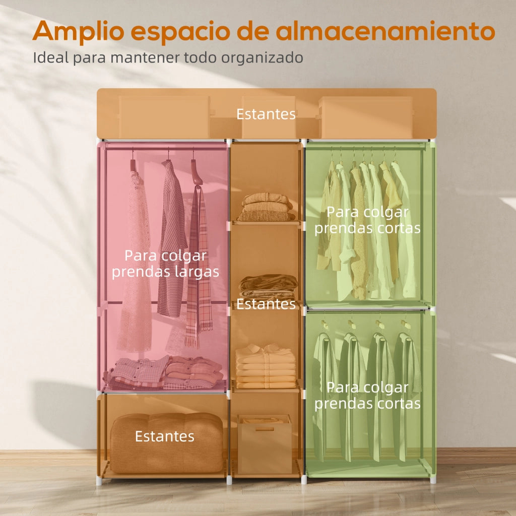 Armadio Guardaroba con Ripiani e Appendiabiti ¨C Zephmum ¨C Grigio 182x43x185 cm