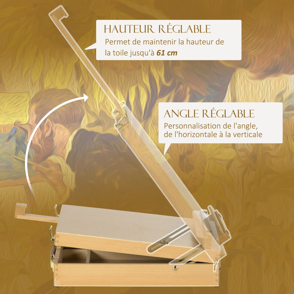 Cavalletto da Tavolo in Legno di Faggio ¨C Xylo ¨C Pieghevole Naturale 61cm