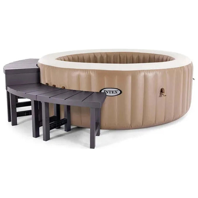 Intex 28515 Set di Panchine per PureSpa Rotonda 4 posti 2 pezzi medi e 2 pezzi alti marrone scuro