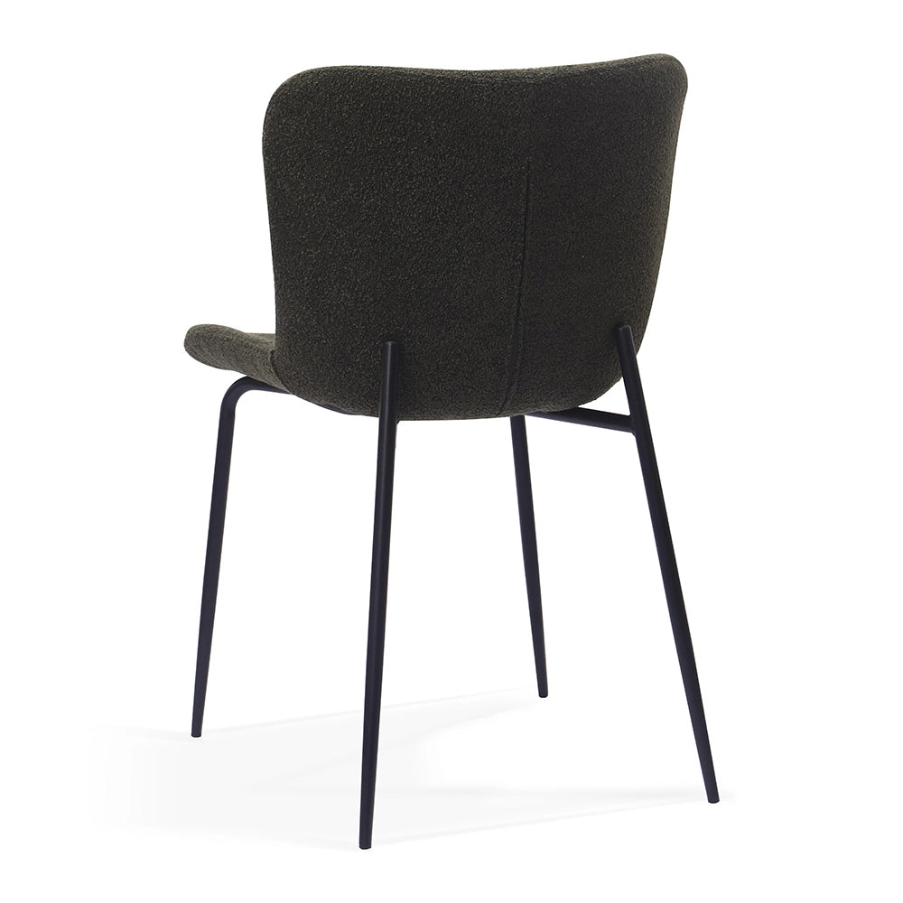 Sedia da pranzo moderna con schienale alto - Xylo - Tessuto e gambe in metallo (3 colori)