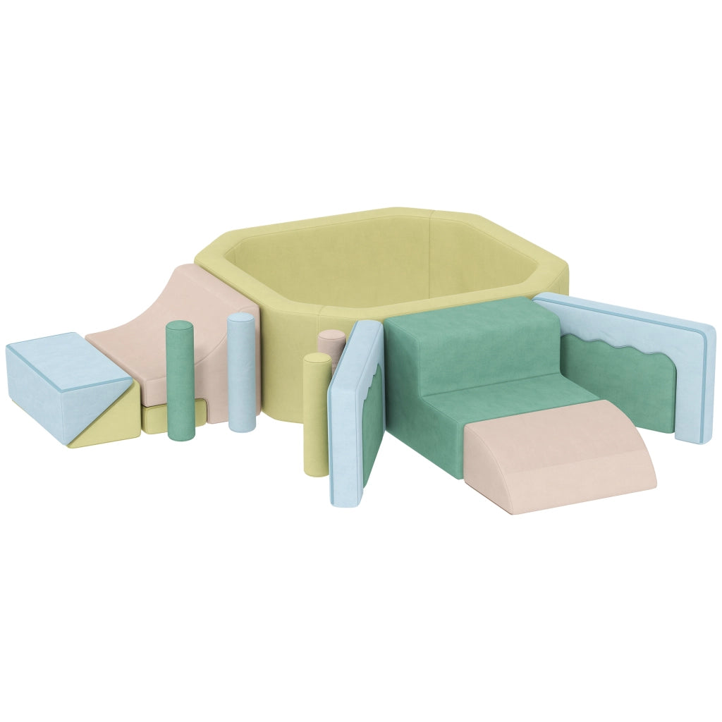 Set gioco motricit¨¤ con piscina palline ¨C Xylo ¨C tessuto lavabile 160x137,5x30 cm multicolore