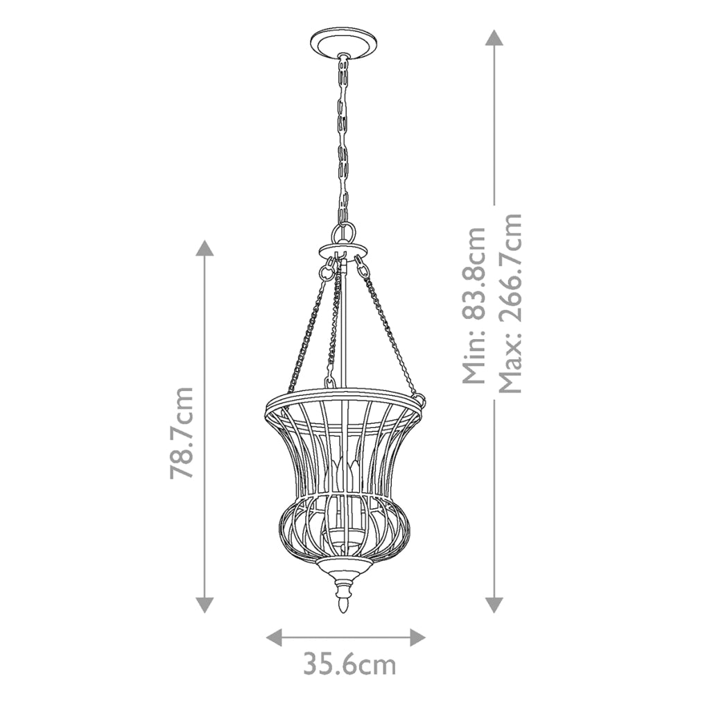 Lampada sospensione Calla ottone retro anticato 3xE14 Kichler