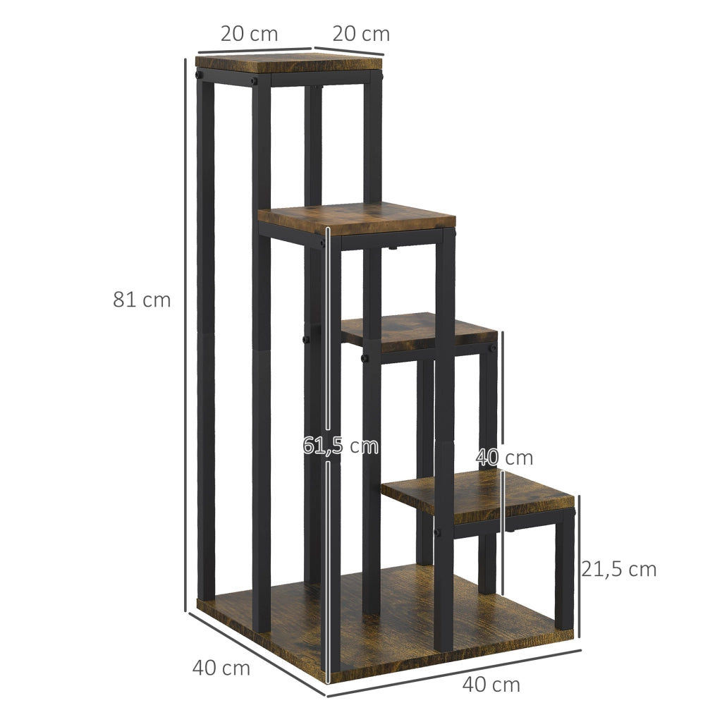 Tavolino ¨C Minimal ¨C 40x40x81 cm, Marrone