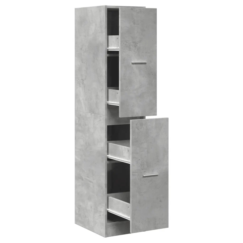 Mobiletto da farmacia multifunzionale contenitore 30 x 41 x 144,5 cm legno composito grigio cemento 02_0050622