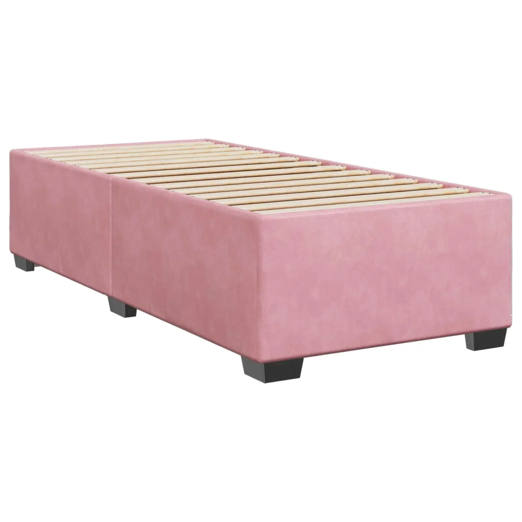 Letto box spring con materasso Rosa 100 x 200 cm Velluto 3455047