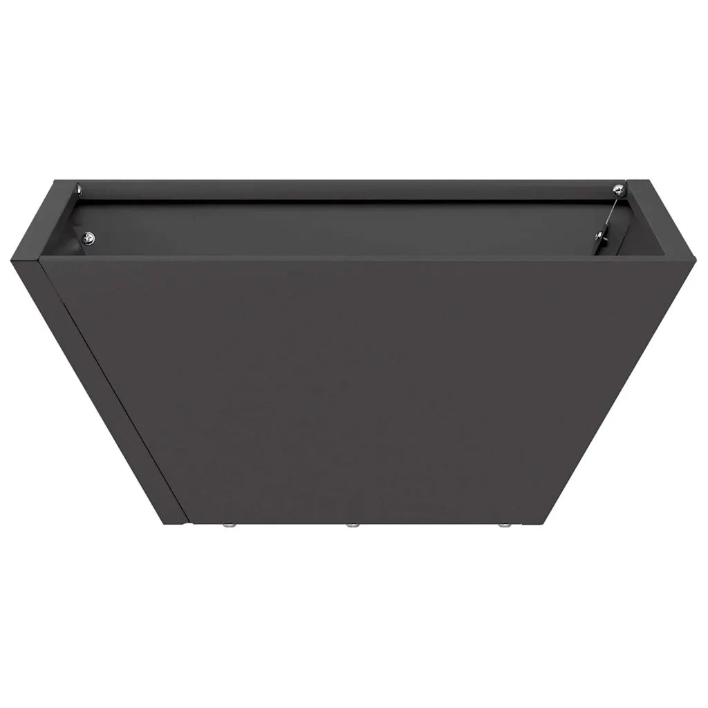 Fioriera da giardino trapezoidale moderna 35 x 35 x 15 cm in acciaio laminato a freddo nero codice 02_0052354.