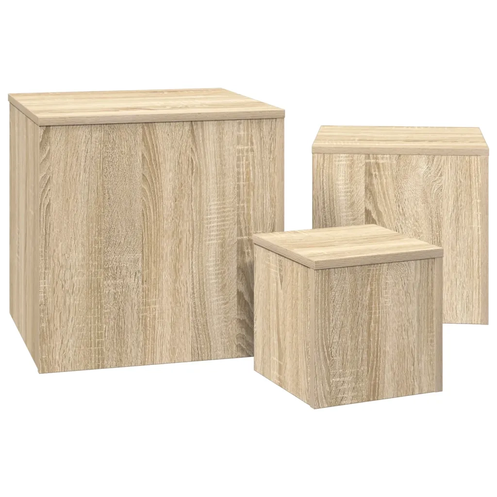 Tavolini 3 pz Rovere Sonoma in Truciolato 808588