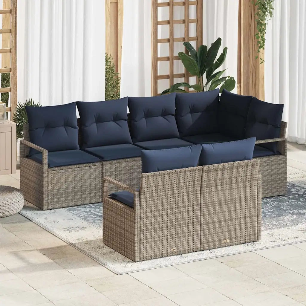 Set di divani 7 pcs Grigio polyrattan 3346425